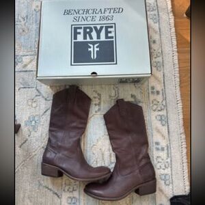 Frye Dark Brown Leather Tall Boots